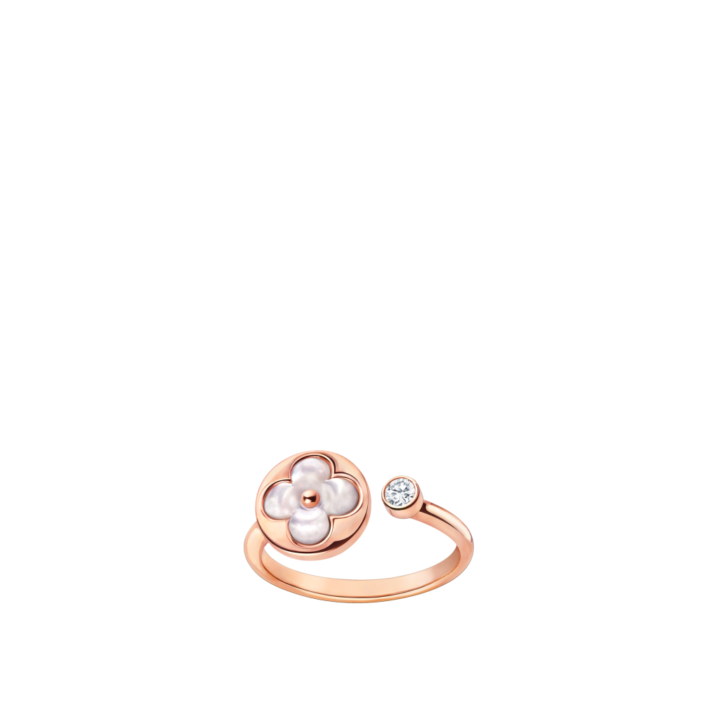 Louis Vuitton Colour Blossom Mini Sun Ring, Pink Gold, White Mother-Of-Pearl And Diamond